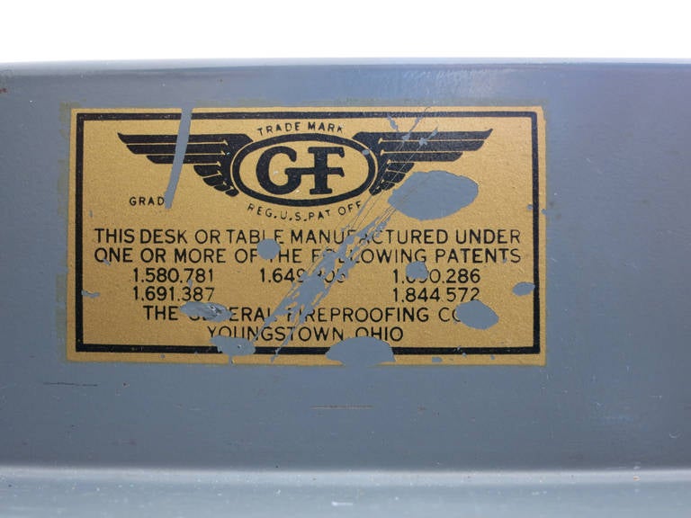 Mid-20th Century General Fireproofing Executive Tanker Desk with Task Chair