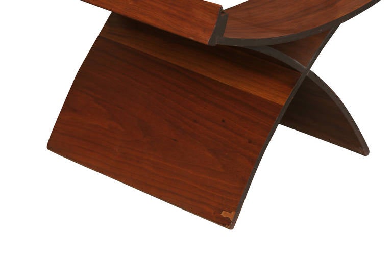 MidCentury Molded Plywood Side Table with Glass Top For Sale at 1stdibs