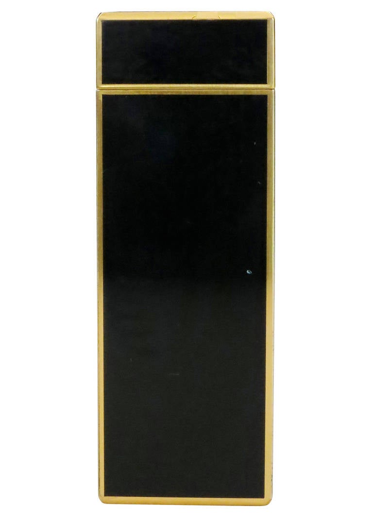 Modern 18k Gold & Black Enamel Cartier Pocket Lighter
