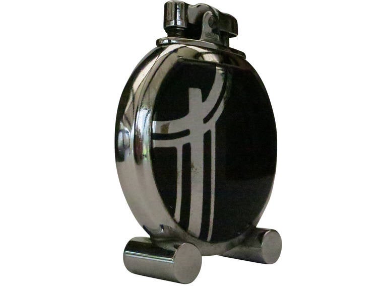 Ronson "Rondette" Enameled Chrome Table Lighter