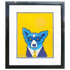 Vintage George Rodrigue "Blue Dog in Sunglasses, " Serigraph Signed