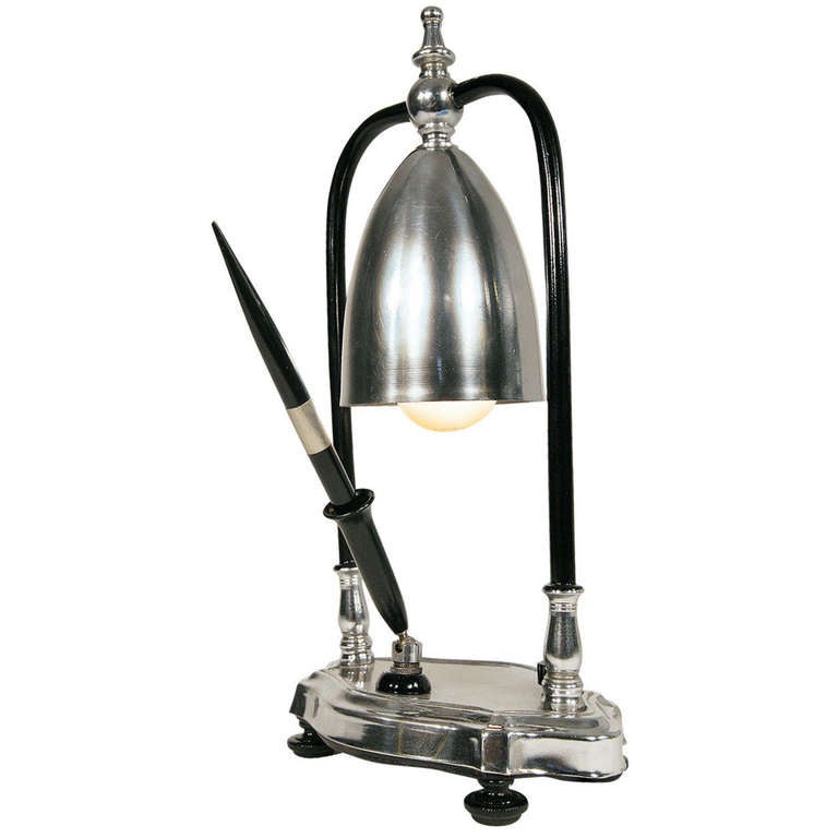 Art Deco Desk Lamp with Pen Holder For Sale at 1stdibs