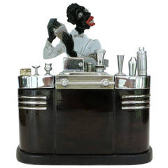 Ronson Art Deco Bartender Touch Tip Cigarette Lighter & Box