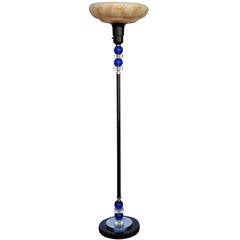 Art Deco Glass Ball Torchiere Floor Lamp 10