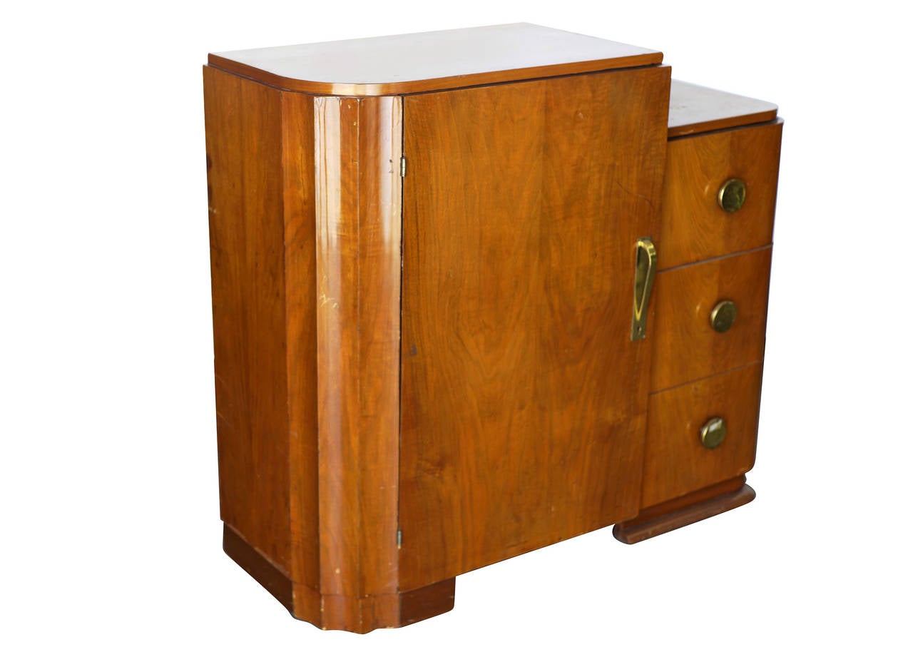 American Streamline Art Deco Armoire with Dresser