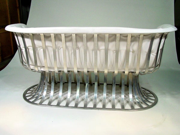 Mid-Century Modern Russell Woodard Extruded Aluminum Outdoor/Patio Settee Sofa ** Saturday Sale**