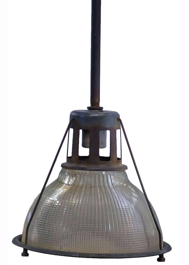 American Industrial Ribbed Pendant Lamp by Holophane