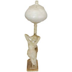 Italian Carved Alabaster Nude Figural Lamp ** Saturday Sale** 6