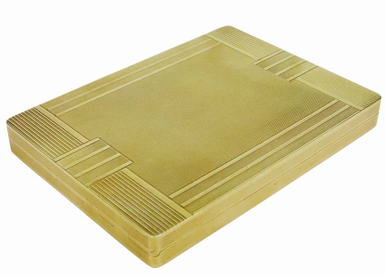 American 18-Carat Gold Art Deco Cigarette Case