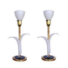 Pair of Sculptural Acrylic Table Lamps by Rembrandt ** Saturday Sale ** 12
