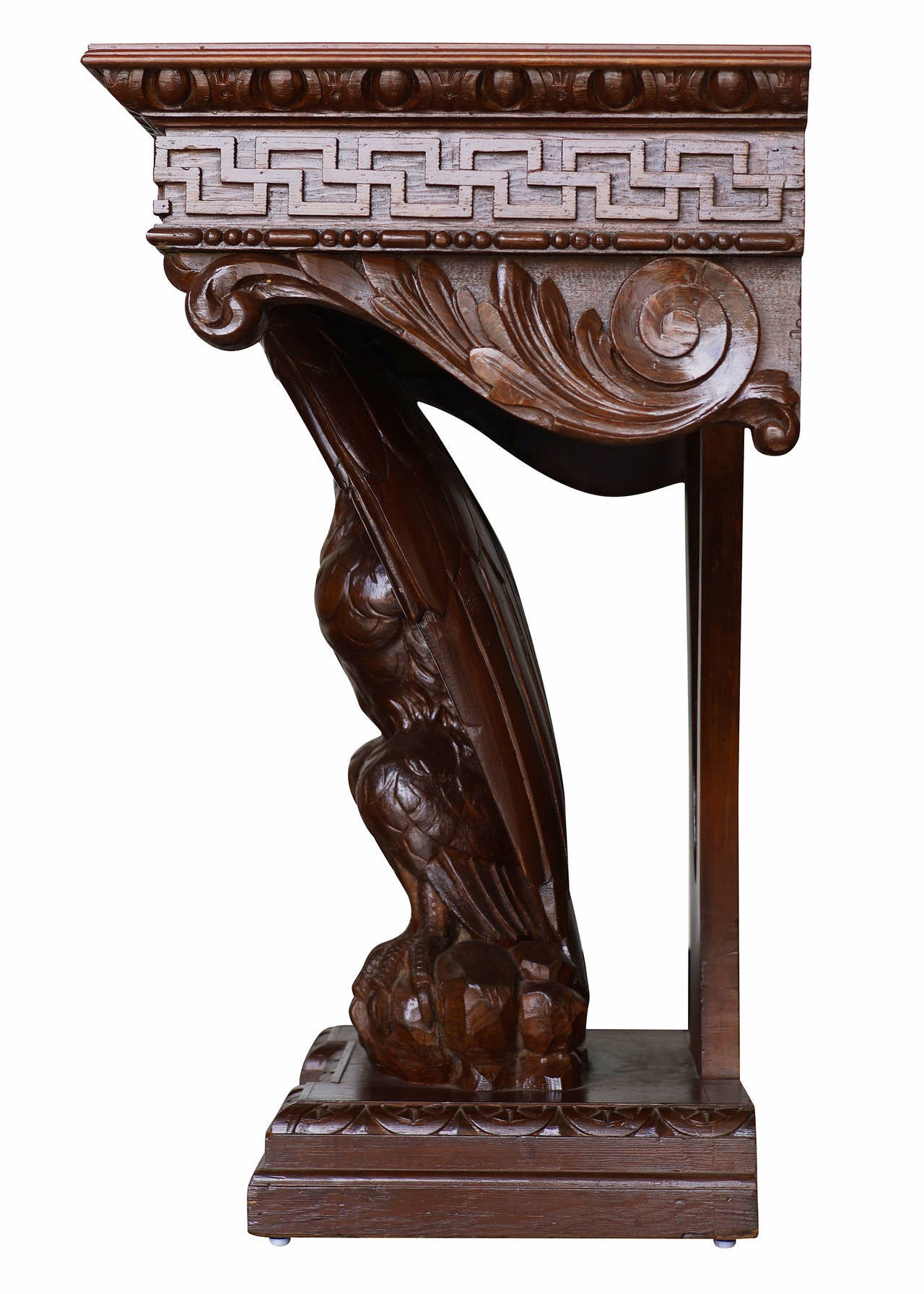 19th Century American Neoclassical Hand-Carved Eagle Console Table For Sale