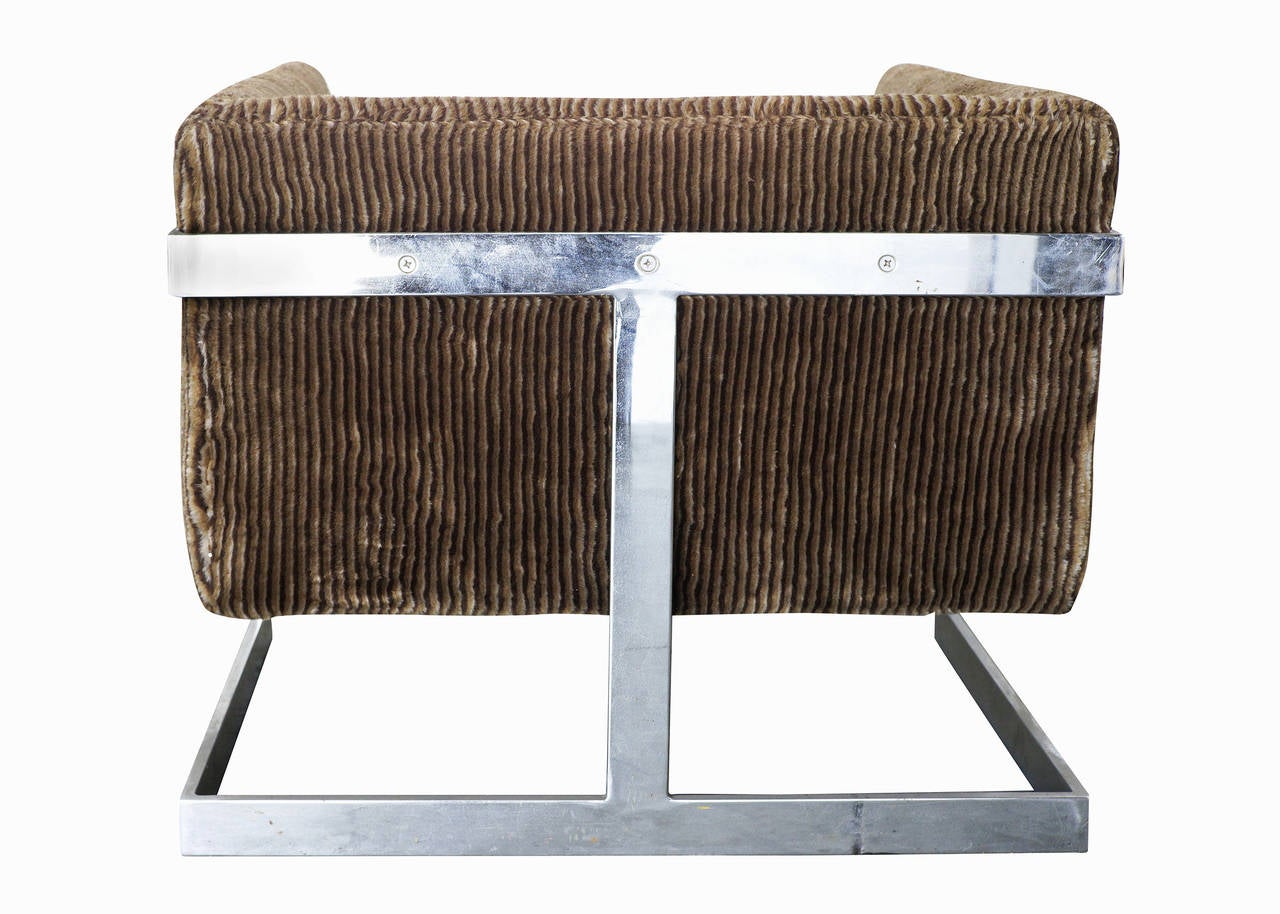 Post-Modern Milo Baughman Floating Cube Club Chair for Thayer Coggin 