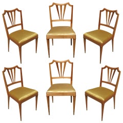 Formal Mid-Century Dining Chair Set of Six