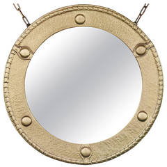 Antique Brass Federal Round Wall Mirror 12