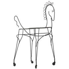 Frederick Weinberg Wire Horse Bar Cart