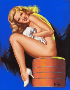 1948 Marilyn Monroe Glamour Oringinal Pastell von Earl Moran