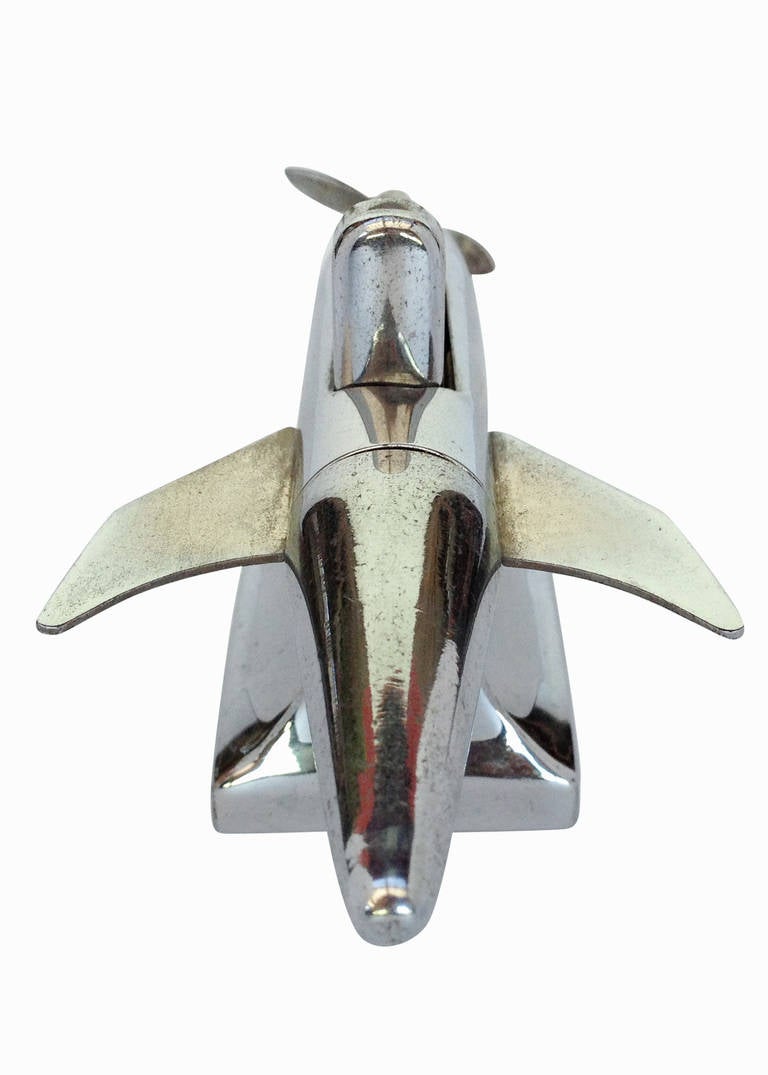 Chrome Torpedo Table Lighter by Continental, 1947 In Excellent Condition In Van Nuys, CA