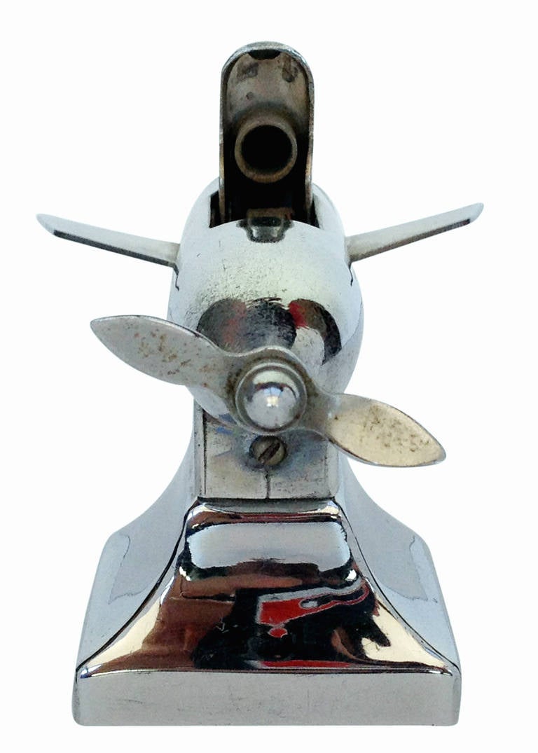 Japanese Chrome Torpedo Table Lighter by Continental, 1947