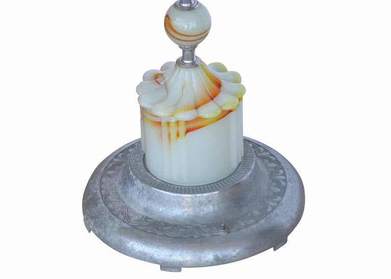 Chrome Art Deco Ashtray Stand with Electric Lighter In Excellent Condition In Van Nuys, CA