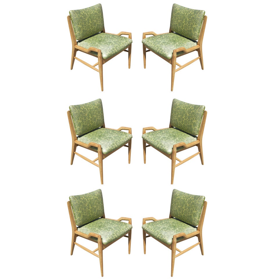 Set of Six John Keal for Brown Saltman Dining Chairs