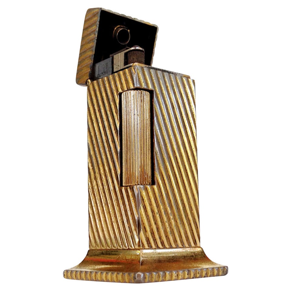 Goldtone "Rollalite" Table Lighter by Dunhill