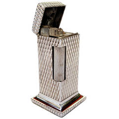 Vintage Silvertone "Rollalite" Table Lighter by Dunhill