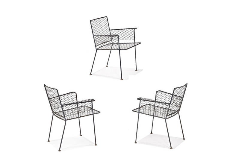 American Van Keppel, Green Outdoor Club Chair and Side Table Set