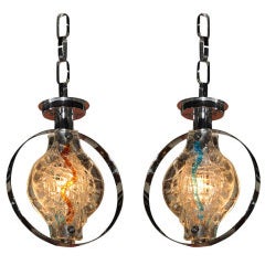 Pair of Murano Glass Pendant Lights or Chandelier **Saturday Sale** 4