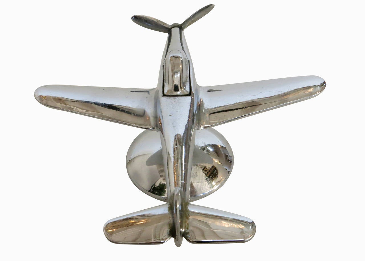 American Chrome P-51 Mustang II Airplane Table Lighter by Negbaur