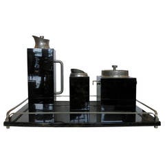 Aldo Tura Lacquered Goatskin Cocktail Bar Set