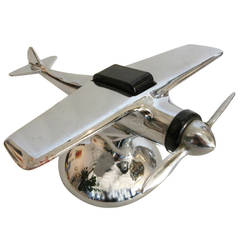 Vintage Art Deco Chrome “Airflame” Airplane Table Lighter