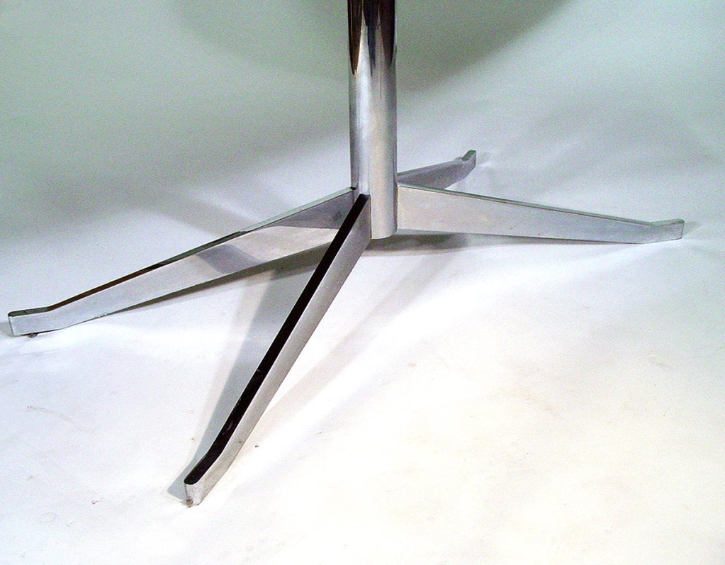 Florence Knoll Walnut & Chromed Steel 7' Foot Dining Table