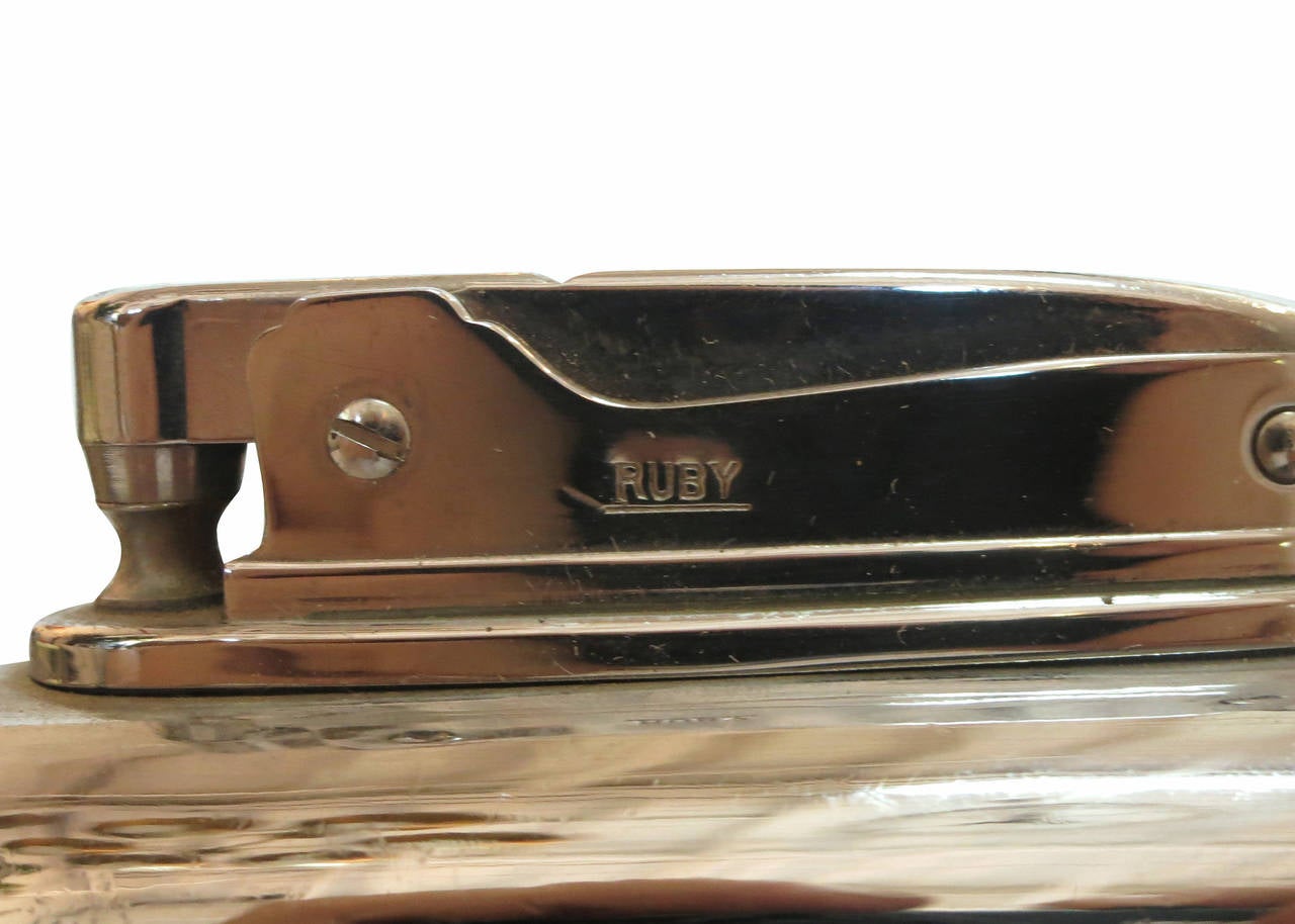 Mid-Century Chrome Jet Airplane Table Lighter by Ruby 2