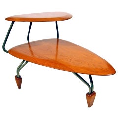 Vintage Rare John Keal Surfboard Side Table for Brown Saltman