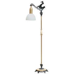 Spanish Revival Floor Lamp with Glass shade