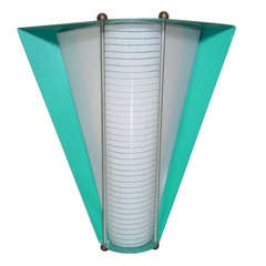 Googie Enameled Steel Wall Sconce with Glass Insert 9