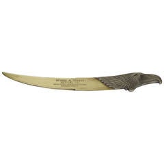 Brass and Pewter Bald Eagles Head Letter Opener