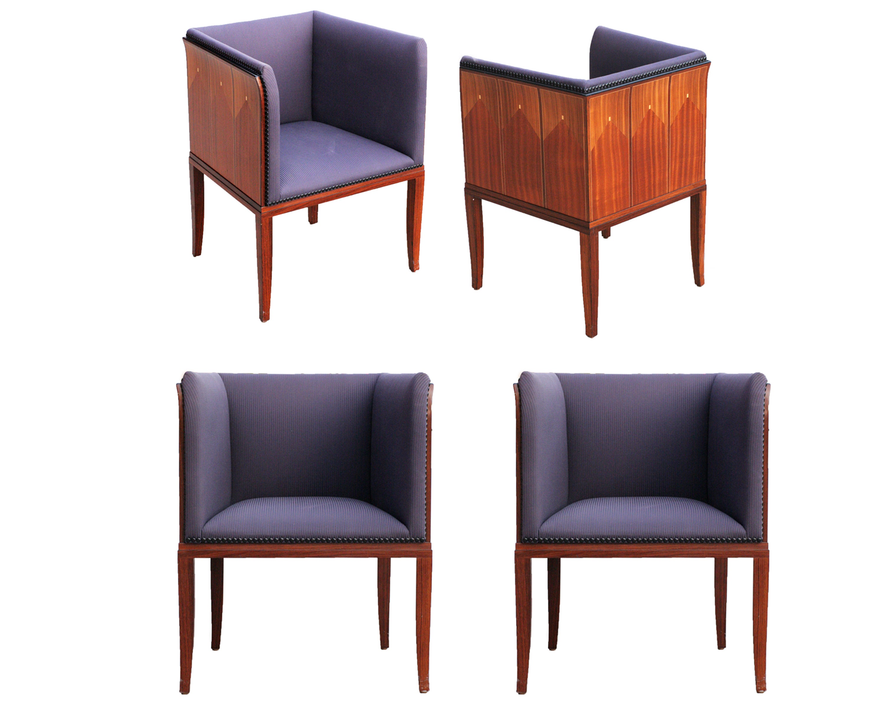 Eliel Saarinen Art Deco "House Arm Chairs, " Set of Four