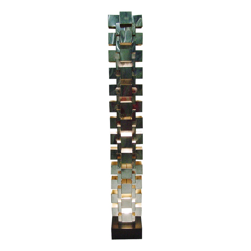 Curtis Jere Skyscraper Floor Lamp in Chrome