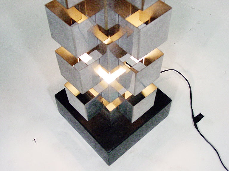 American Curtis Jere Skyscraper Floor Lamp in Chrome