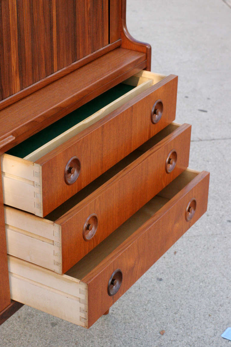 Danish Teak Credenza/Hutch with Bar Table 2