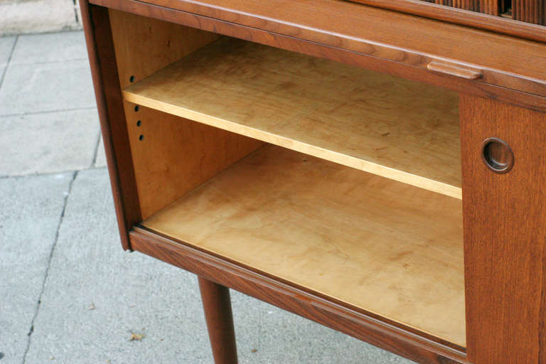 Danish Teak Credenza/Hutch with Bar Table 3
