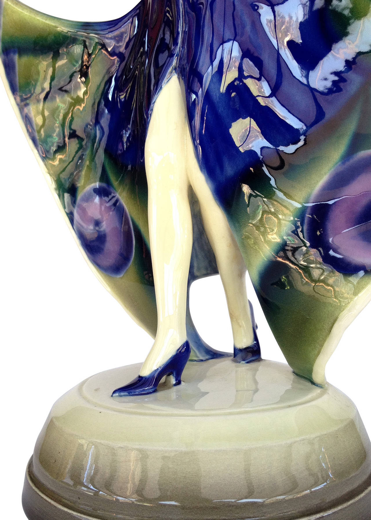 Josef Lorenzl for Goldscheider Peacock Dress Female Flapper 1