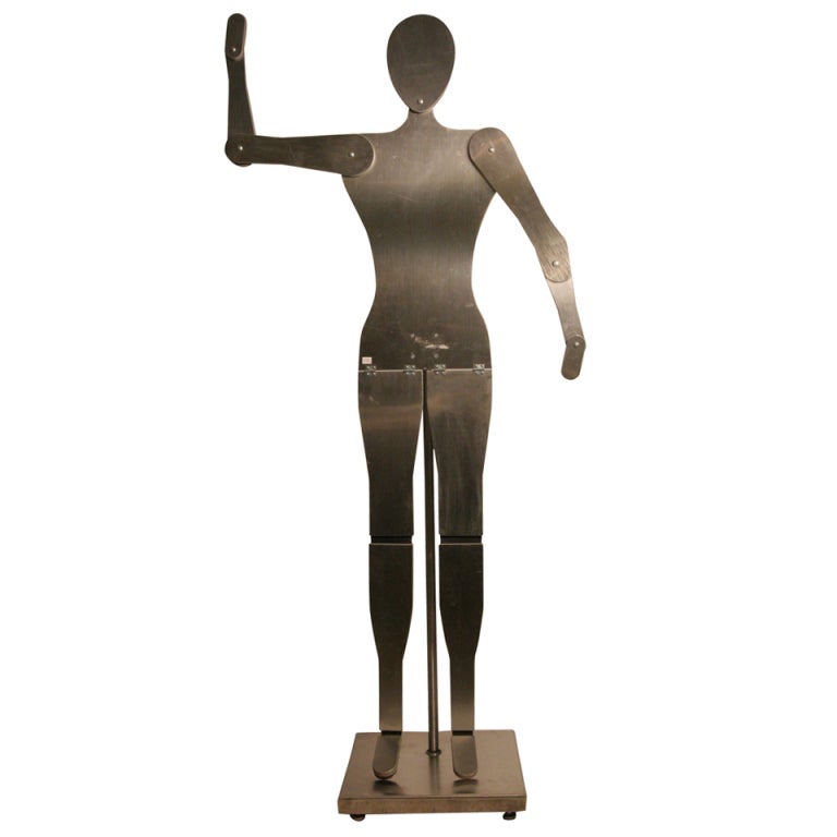 CustomMade Brushed Aluminum Adjustable Mannequin For Sale at 1stdibs