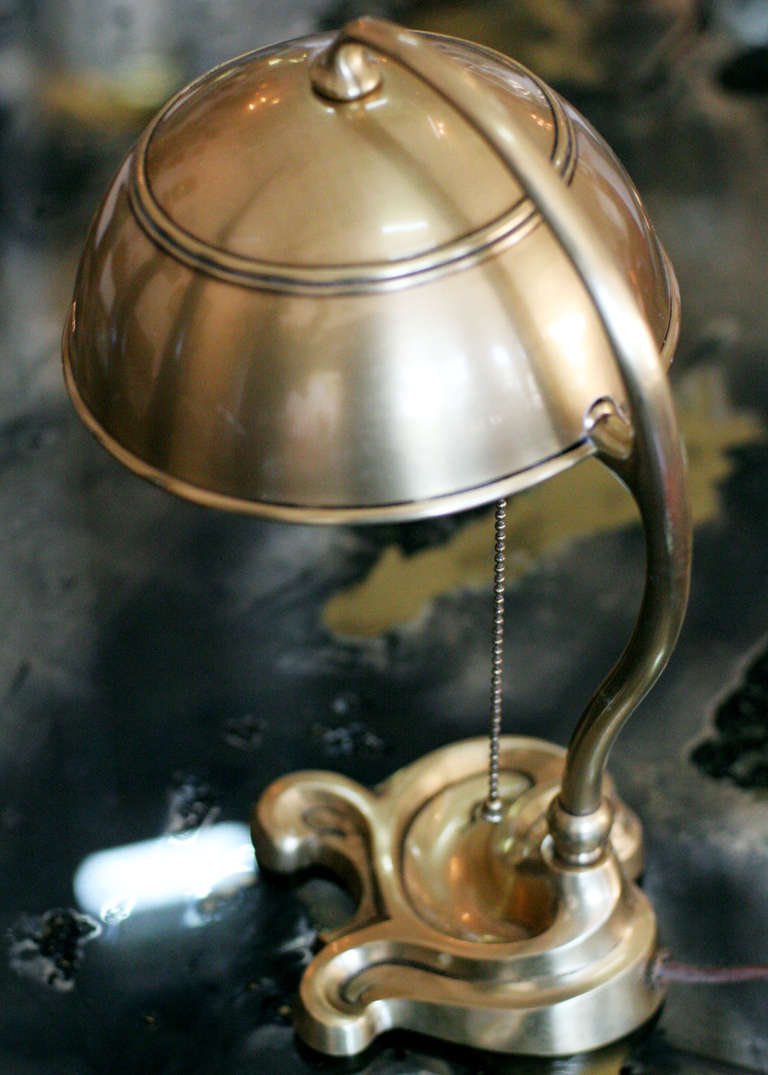 20th Century Bradley and Hubbard Brass Desk Lamp