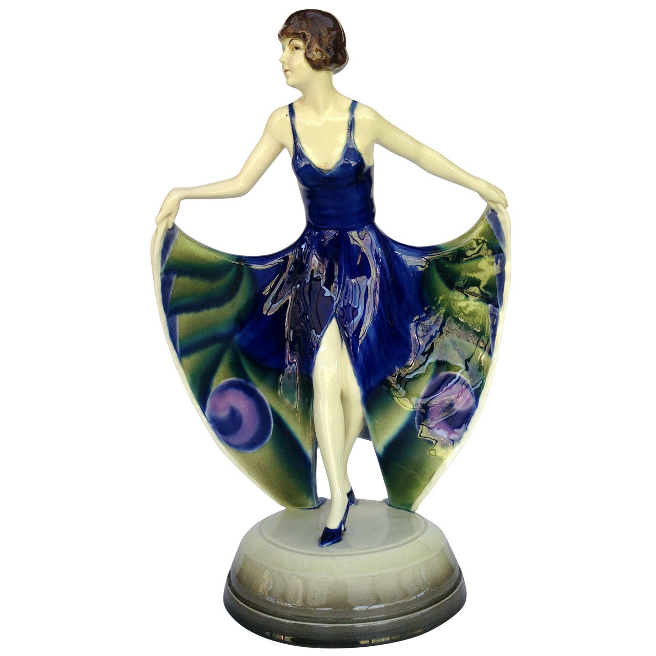 Josef Lorenzl for Goldscheider Peacock Dress Female Flapper