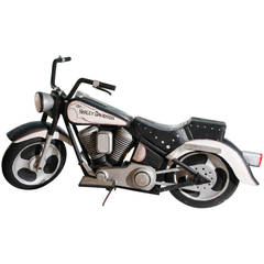 Vintage Life-Sized Folk Art Harley Davidson Motorcycle Sculpture 1