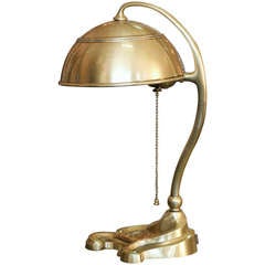 Antique Bradley and Hubbard Brass Desk Lamp