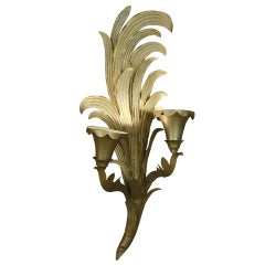 Large-Scale Art Deco Palm Sconce from Historic May Department Store
