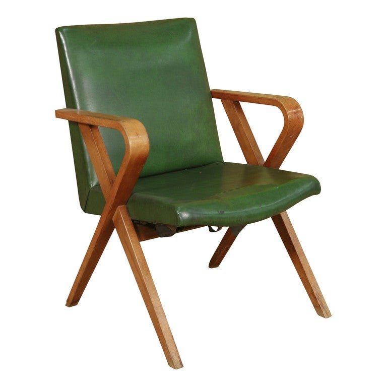 Austrian Mid-Century Modern Thonet Bentwood Upholstered Armchairs, Pair